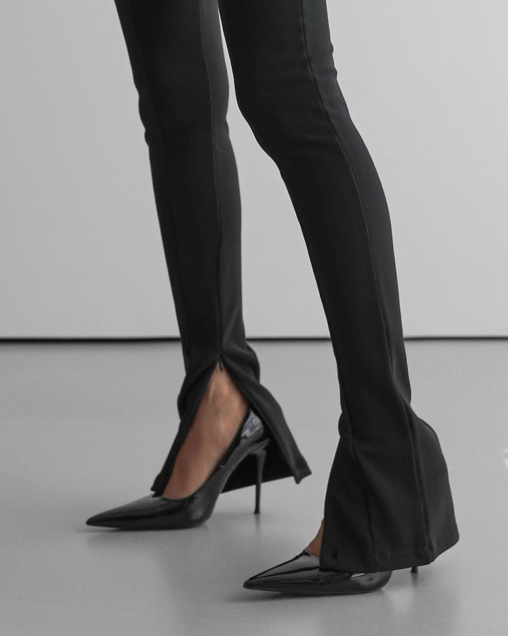 Paper Moon - Korean Women Fashion - #thelittlethings - Ribbed Side Slit Leggings - 4