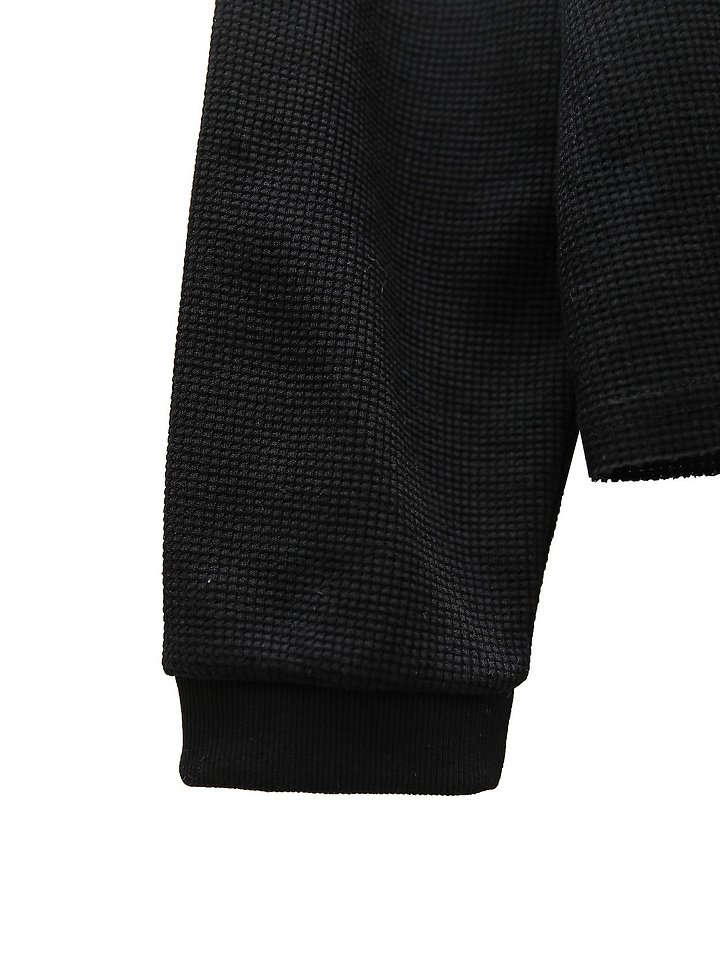 Paper Moon - Korean Women Fashion - #momslook - Waffle Fabric Oversized Long Sleeved Tee - 11