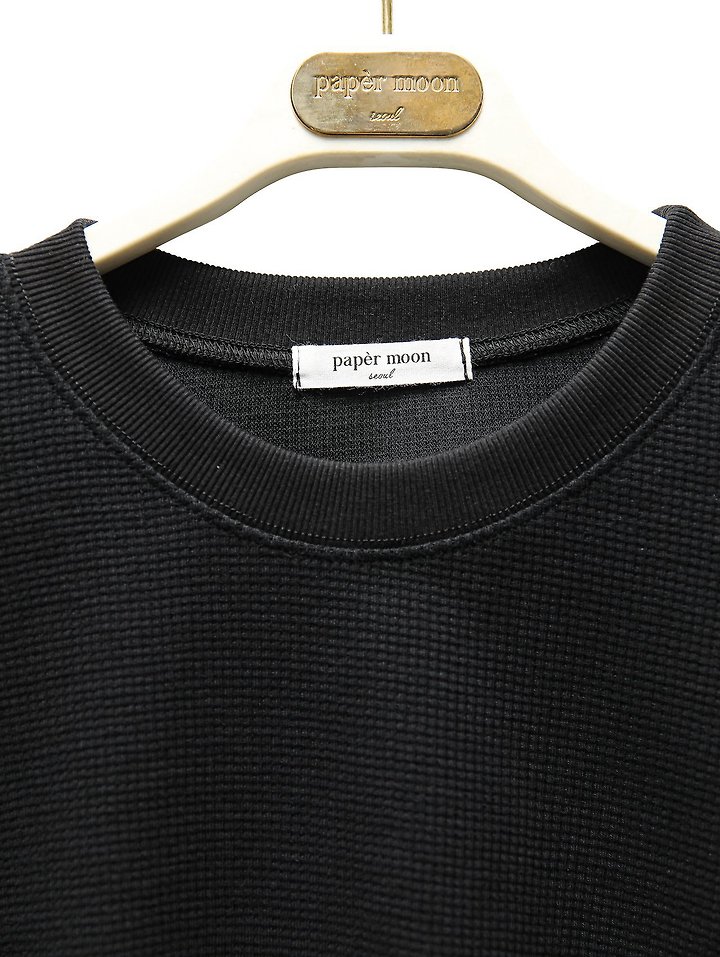 Paper Moon - Korean Women Fashion - #momslook - Waffle Fabric Oversized Long Sleeved Tee - 7