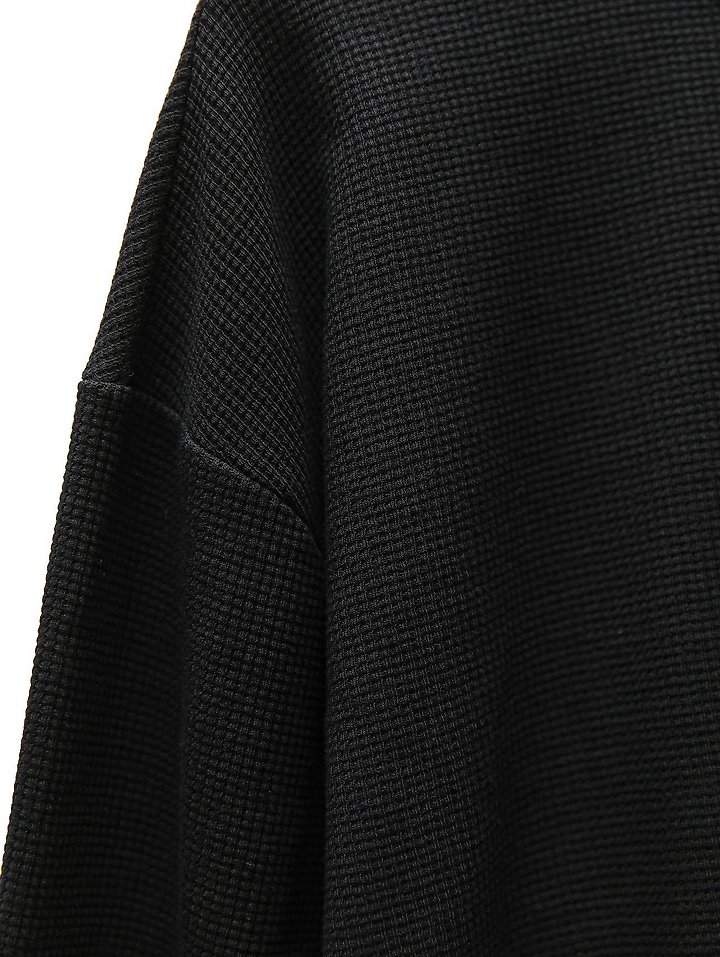 Paper Moon - Korean Women Fashion - #momslook - Waffle Fabric Oversized Long Sleeved Tee - 9
