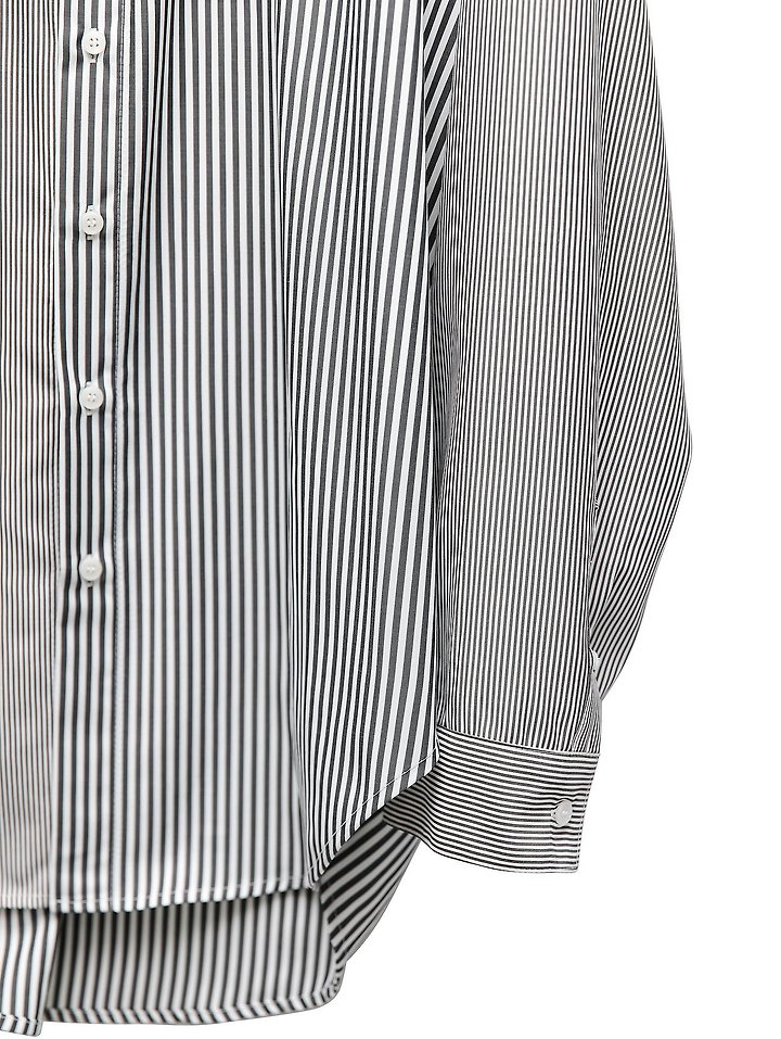 Paper Moon - Korean Women Fashion - #momslook - Oversized Striped Combi Button Down Shirt - 11