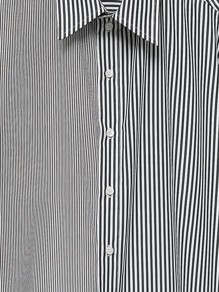 Paper Moon - Korean Women Fashion - #momslook - Oversized Striped Combi Button Down Shirt - 9