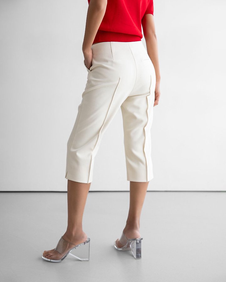 Paper Moon - Korean Women Fashion - #momslook - Crease Line Slit Midi Pants - 5