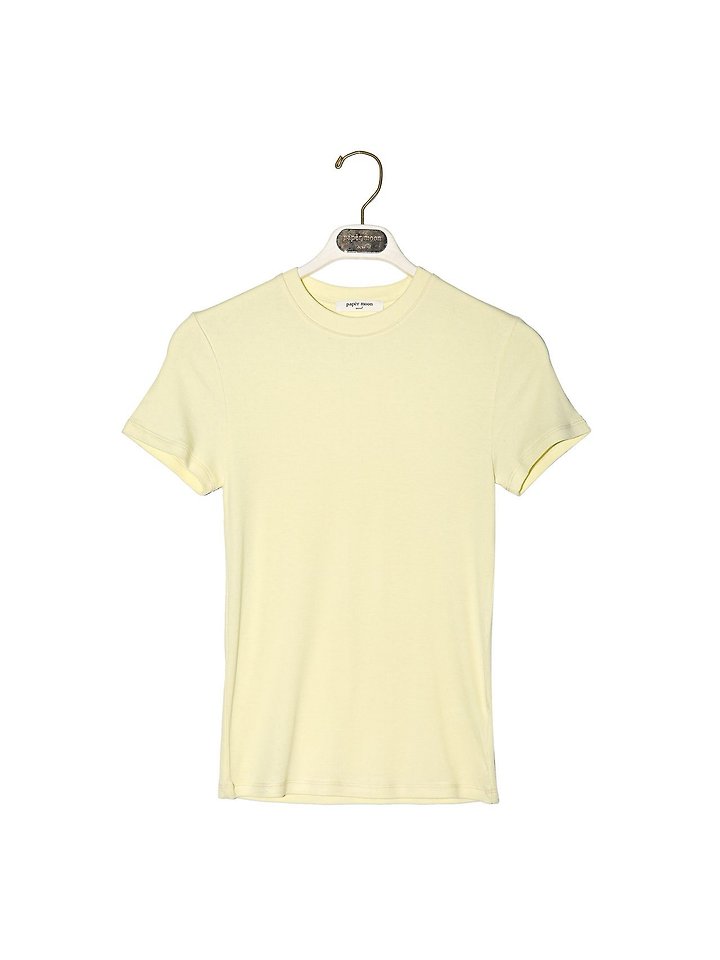 Paper Moon - Korean Women Fashion - #womensfashion - Ribbed Slim Crewneck Basic Tee - 4