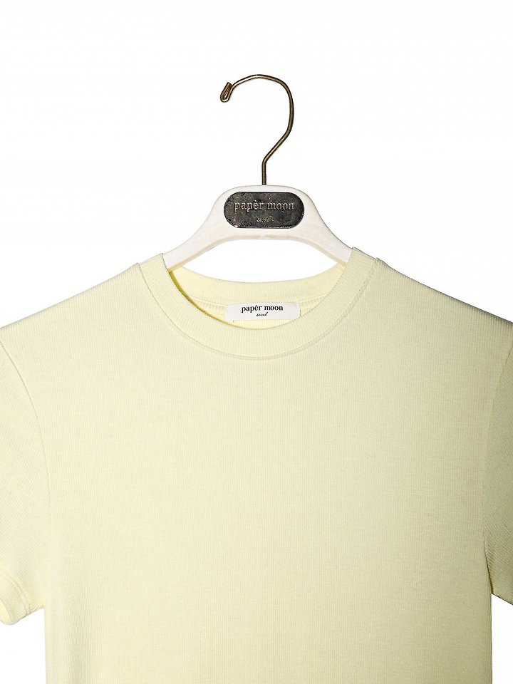 Paper Moon - Korean Women Fashion - #momslook - Ribbed Slim Crewneck Basic Tee - 6