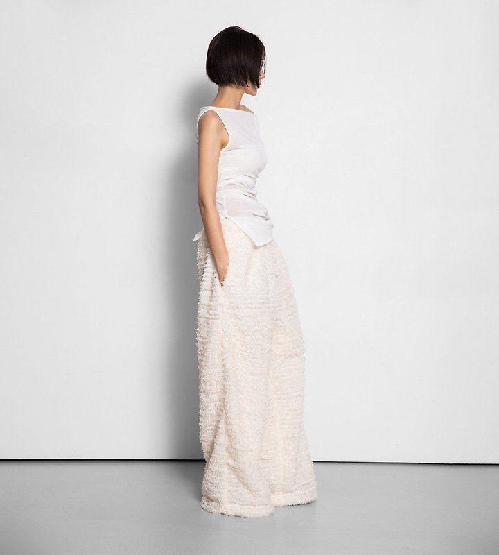 Paper Moon - Korean Women Fashion - #momslook - Side Shirred Detail Mesh Sleeveless Top - 3