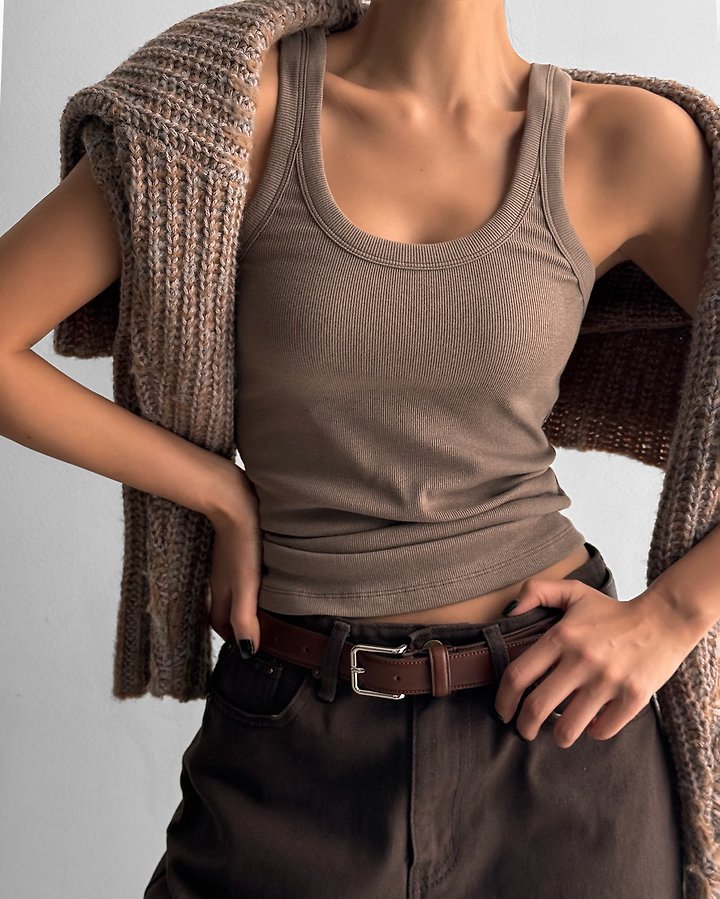Paper Moon - Korean Women Fashion - #momslook - Sleeveless Rib Jersey Tank Top - 2
