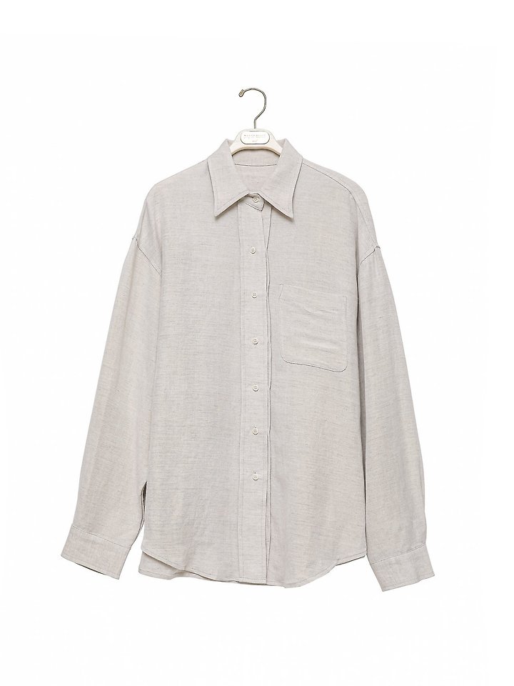 Paper Moon - Korean Women Fashion - #momslook - Soft Linen Oversized Button Down Shirt - 7