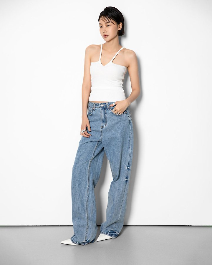 Paper Moon - Korean Women Fashion - #momslook - V - Line Strap Ribbed Knit Sleeveless Top - 11