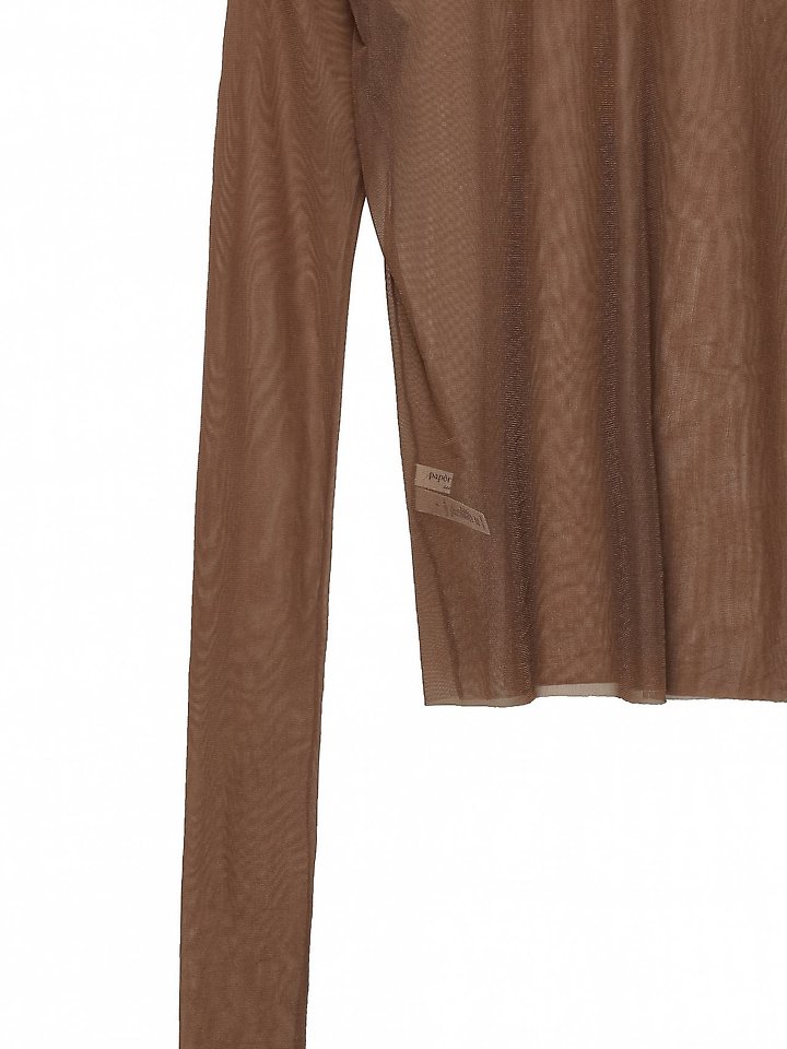 Paper Moon - Korean Women Fashion - #momslook - Mesh Sheer Turtleneck Long Sleeves Tee - 11