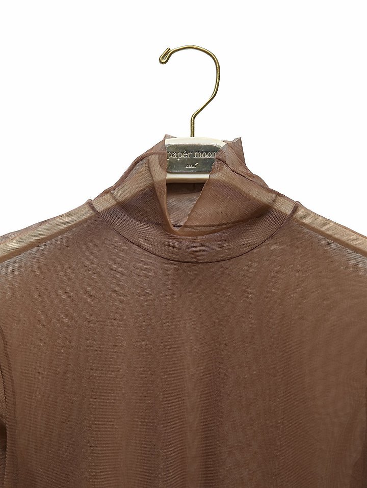 Paper Moon - Korean Women Fashion - #momslook - Mesh Sheer Turtleneck Long Sleeves Tee - 7