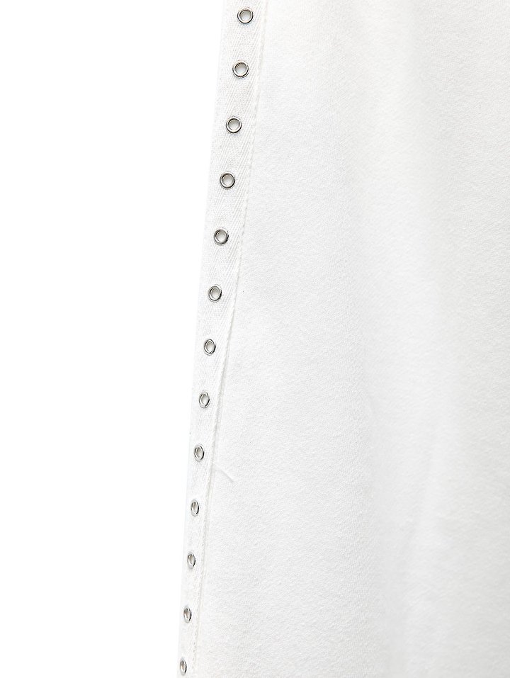 Paper Moon - Korean Women Fashion - #pursuepretty - Oversized Eyelet Line Detail Sweat Wide Trousers - 10