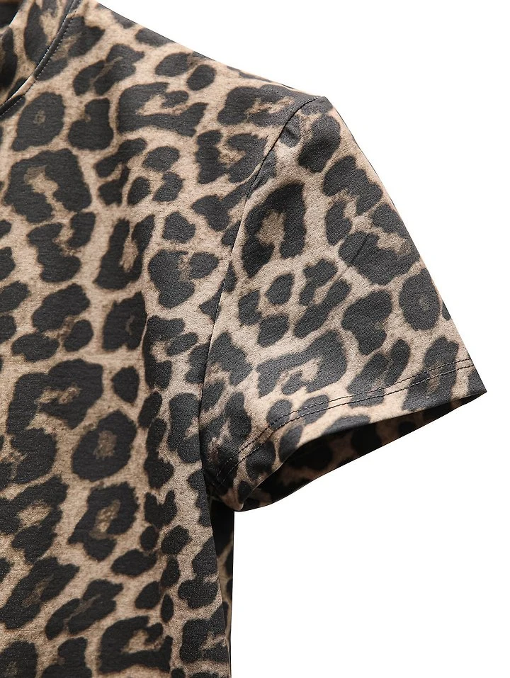 Paper Moon - Korean Women Fashion - #pursuepretty - Slim-Fit Leopard Print Tee - 10