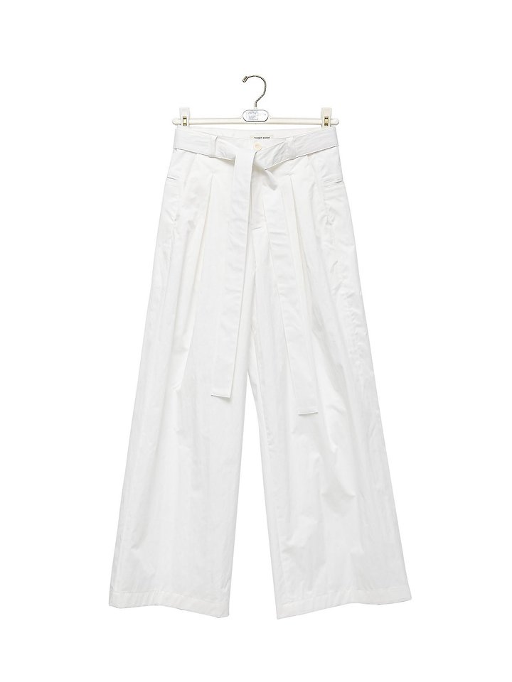 Paper Moon - Korean Women Fashion - #restrostyle - Double Pleated Belt Wide Trousers - 7