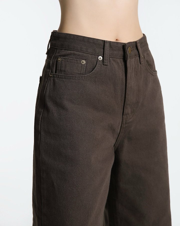Paper Moon - Korean Women Fashion - #restrostyle - Color Point Wide Cotton Twill Trousers - 6