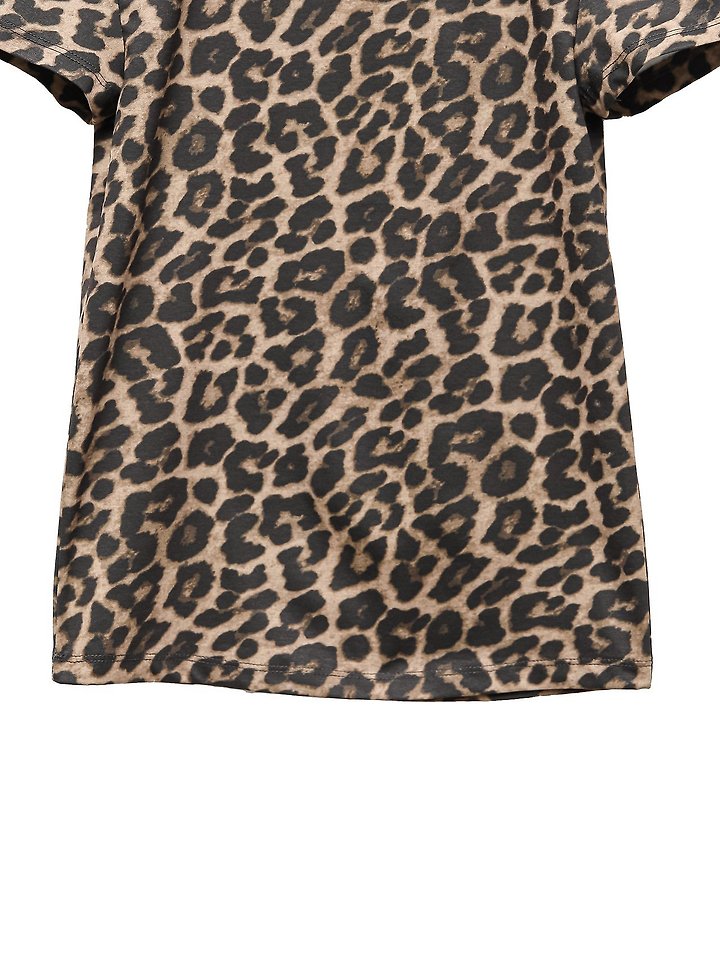 Paper Moon - Korean Women Fashion - #restrostyle - Slim-Fit Leopard Print Tee - 11