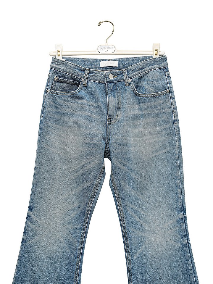 Paper Moon - Korean Women Fashion - #restrostyle - Classic Flared Denim Blue Jeans - 10