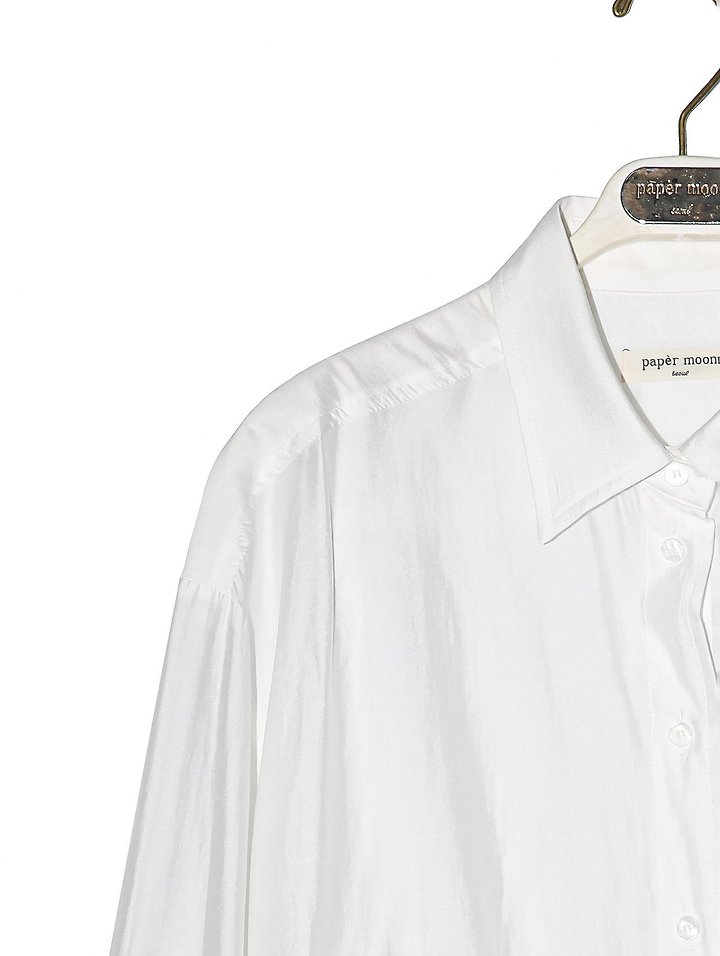 Paper Moon - Korean Women Fashion - #romanticstyle - Sheer Silky Classic Button Down Shirt - 9