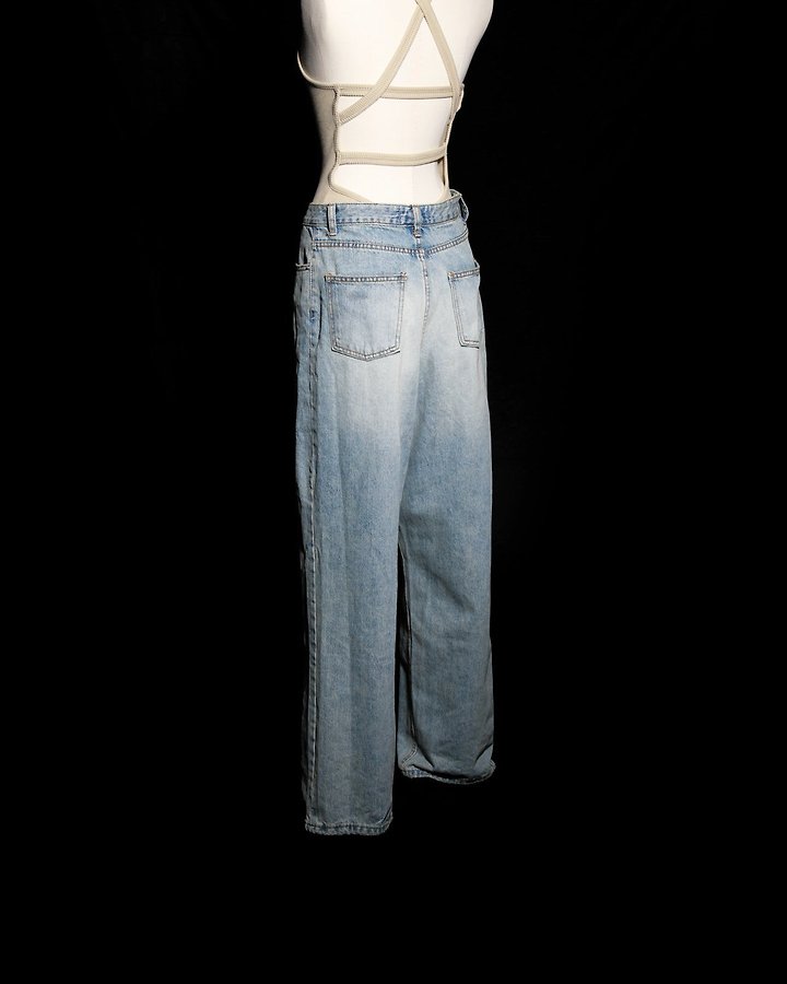 Paper Moon - Korean Women Fashion - #restrostyle - Wrap Detail Wide Denim Jeans - 4