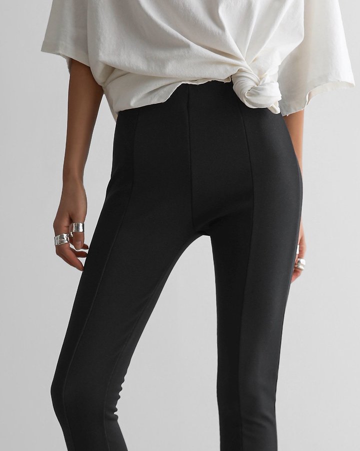 Paper Moon - Korean Women Fashion - #shopsmall - Ribbed Side Slit Leggings
