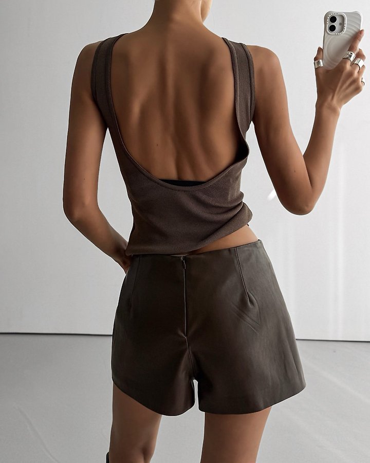 Paper Moon - Korean Women Fashion - #thatsdarling - Classic Back Less Detail Sleeveless Knit Top - 8