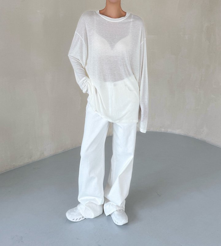 Paper Moon - Korean Women Fashion - #thatsdarling - Classic Oversized Soft Modal Long Sleeved Tee