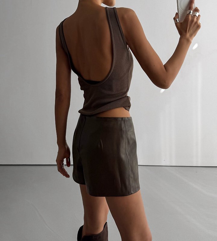 Paper Moon - Korean Women Fashion - #thelittlethings - Classic Back Less Detail Sleeveless Knit Top - 9