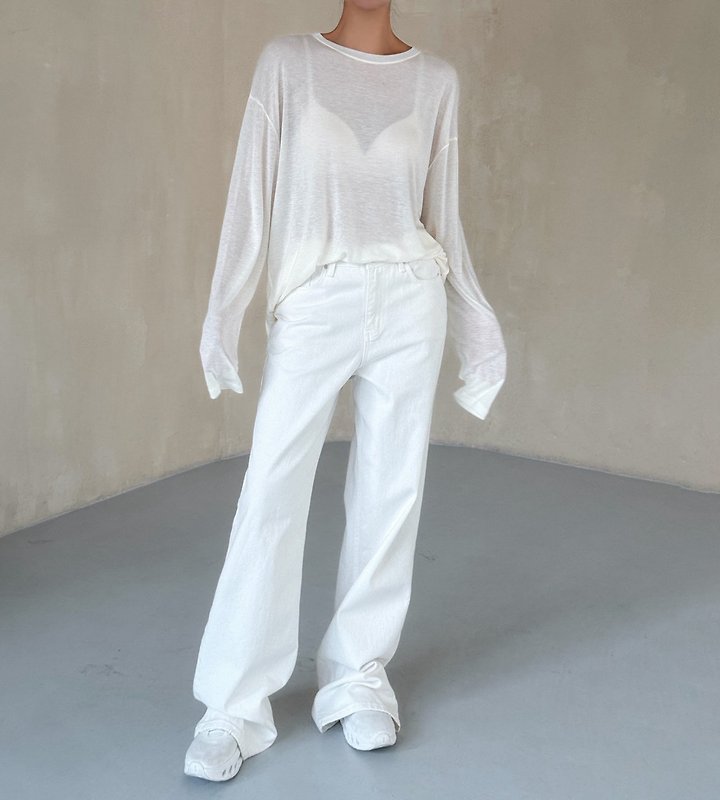 Paper Moon - Korean Women Fashion - #thelittlethings - Classic Oversized Soft Modal Long Sleeved Tee - 2