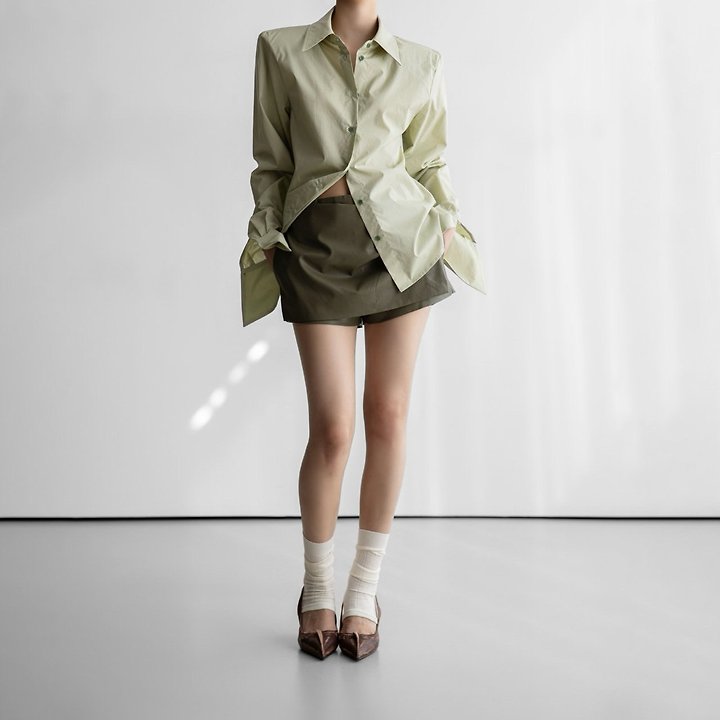 Paper Moon - Korean Women Fashion - #thelittlethings - Wing Cuffs Detail Button Down Shirt