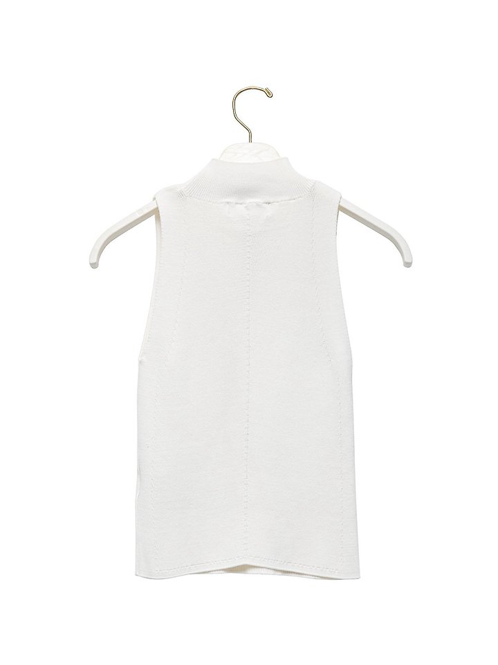 Paper Moon - Korean Women Fashion - #vintageinspired - High Neck Ribbed Sleeveless Cropped Knit Top - 12