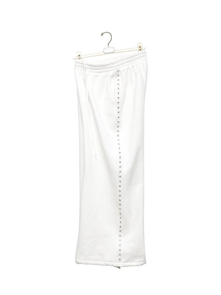 Paper Moon - Korean Women Fashion - #vintageinspired - Oversized Eyelet Line Detail Sweat Wide Trousers - 8