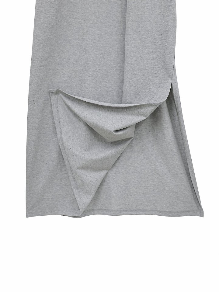 Paper Moon - Korean Women Fashion - #vintageinspired - One Side Slit Detail Oversized Maxi Dress - 12