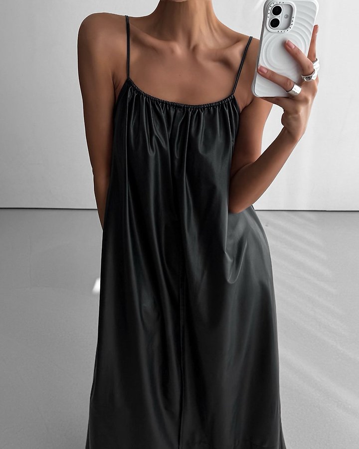 Paper Moon - Korean Women Fashion - #vintageinspired - Vegan Strap Shirred Maxi Dress