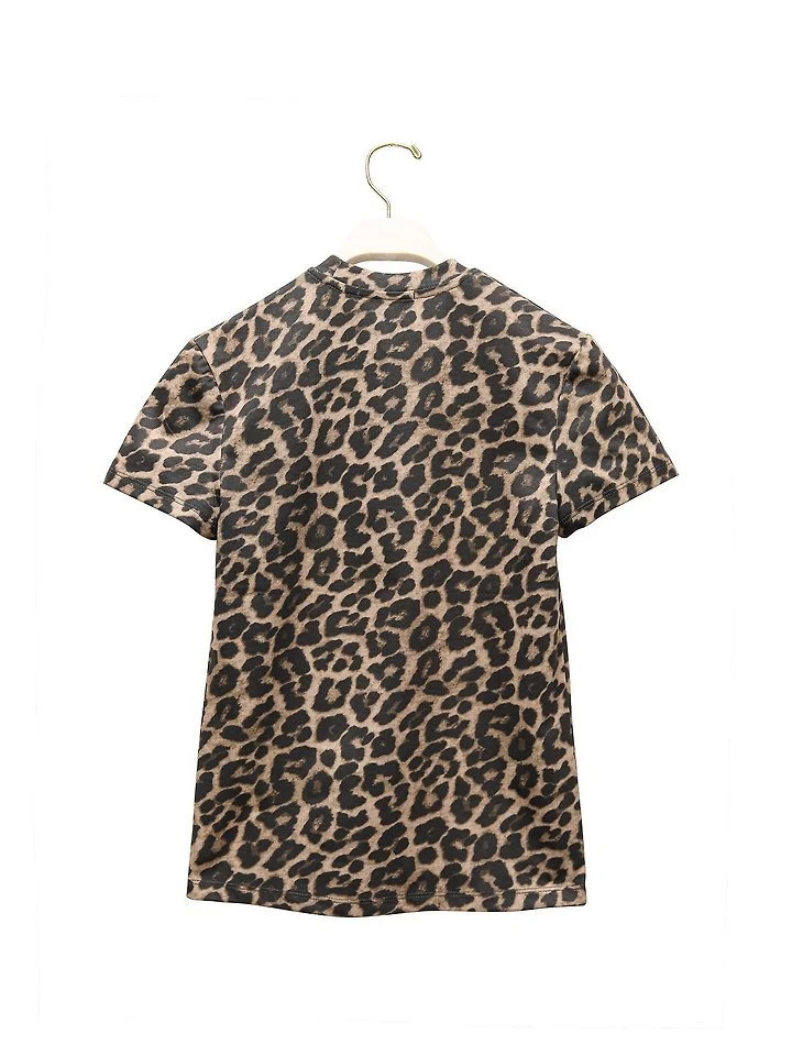 Paper Moon - Korean Women Fashion - #vintageinspired - Slim-Fit Leopard Print Tee - 8