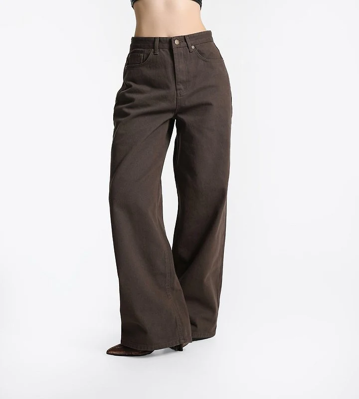 Paper Moon - Korean Women Fashion - #vintageinspired - Color Point Wide Cotton Twill Trousers - 4