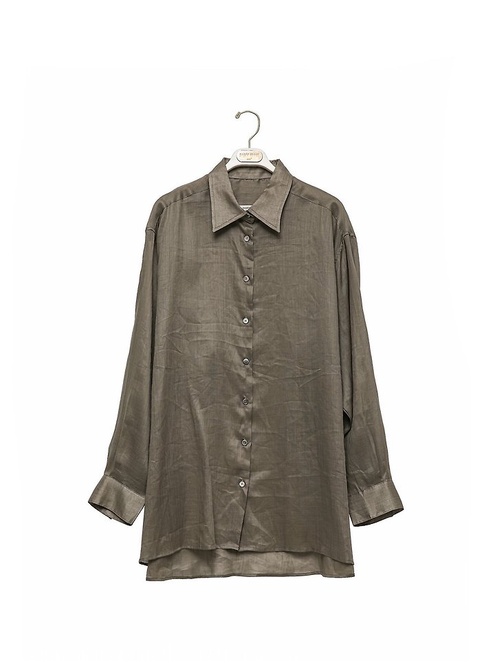 Paper Moon - Korean Women Fashion - #vintagekidsstyle - Vivid Oversized Linen Button Down Shirt - 5