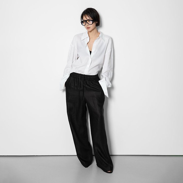 Paper Moon - Korean Women Fashion - #vintagekidsstyle - Linen Drawstring Trousers - 6