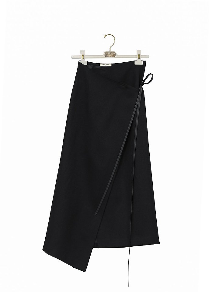 Paper Moon - Korean Women Fashion - #vintagekidsstyle - Linen Wrap Pencil Maxi Skirt - 3