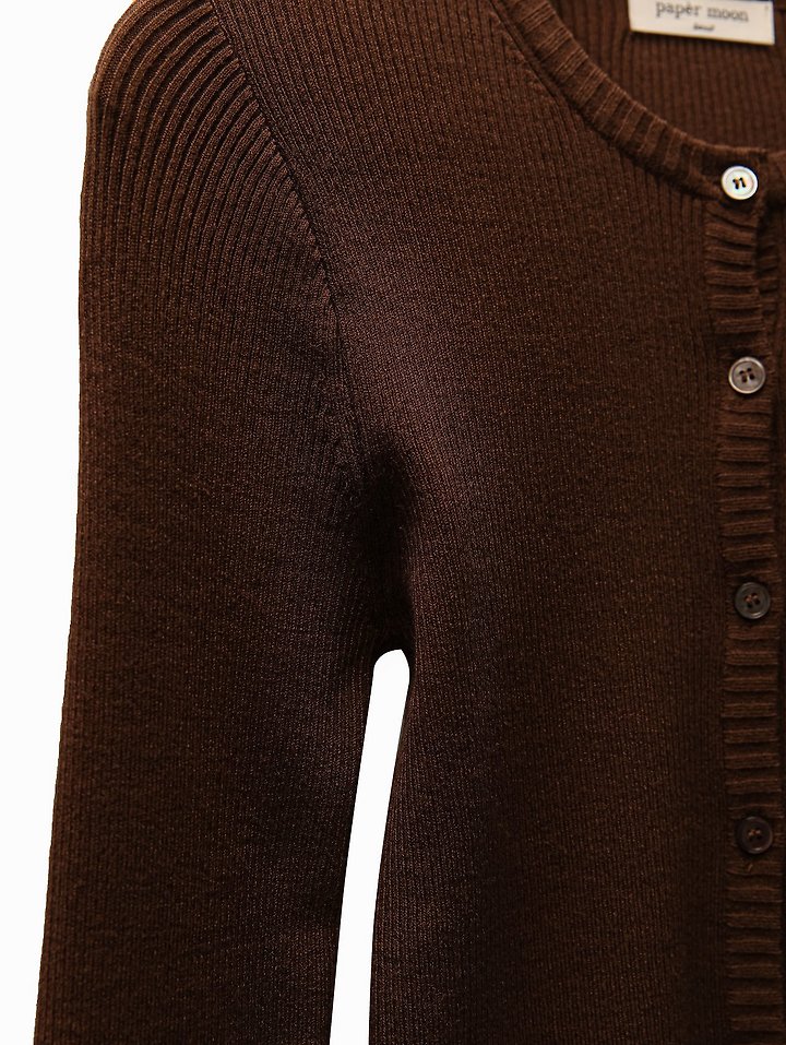 Paper Moon - Korean Women Fashion - #womensfashion - Ribbed Button Down Knit Cardigan - 7