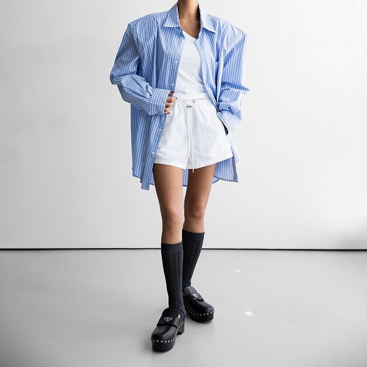 Paper Moon - Korean Women Fashion - #womensfashion - Boyfriend Fit Oversized Striped Button Down Shirt - 2