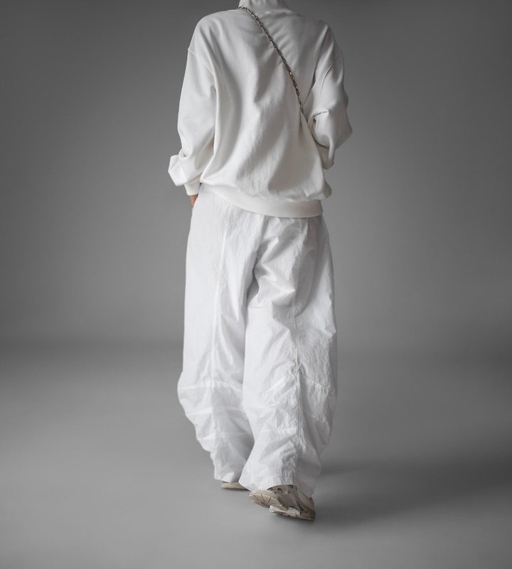 Paper Moon - Korean Women Fashion - #momslook - Nylon Drawstring Wide Twist Pattern Trousers - 4