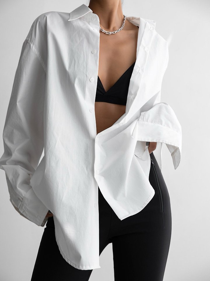 Paper Moon - Korean Women Fashion - #womensfashion - Classic Premium Cotton Button Down Shirt - 3