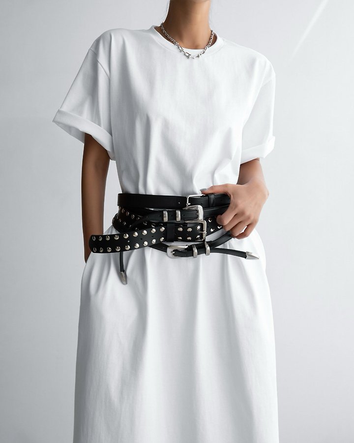 Paper Moon - Korean Women Fashion - #womensfashion - One Side Slit Detail Oversized Maxi Dress - 2
