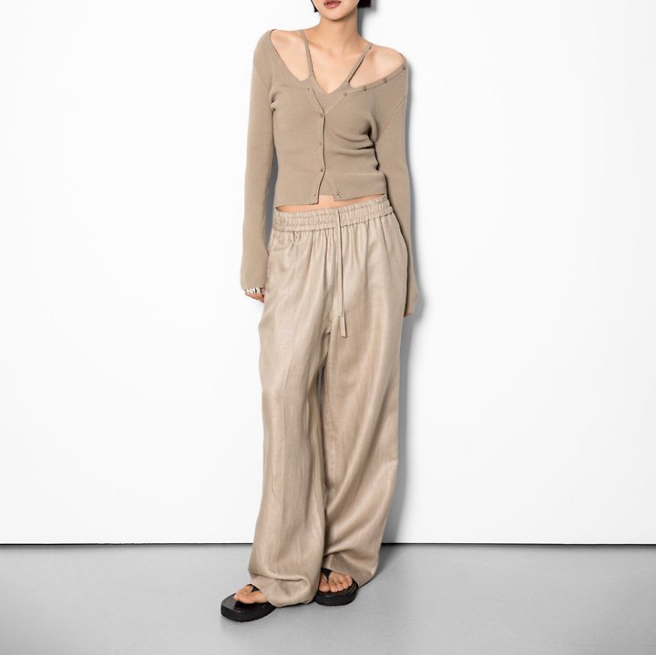 Paper Moon - Korean Women Fashion - #womensfashion - Linen Drawstring Trousers - 7
