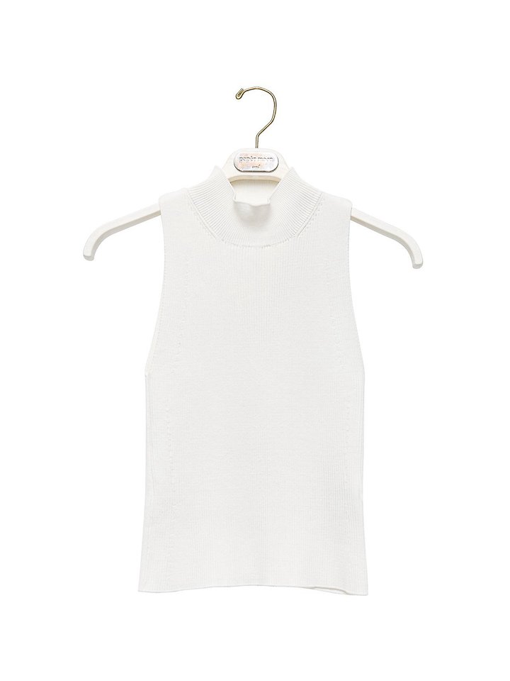 Paper Moon - Korean Women Fashion - #womensfashion - High Neck Ribbed Sleeveless Cropped Knit Top - 11