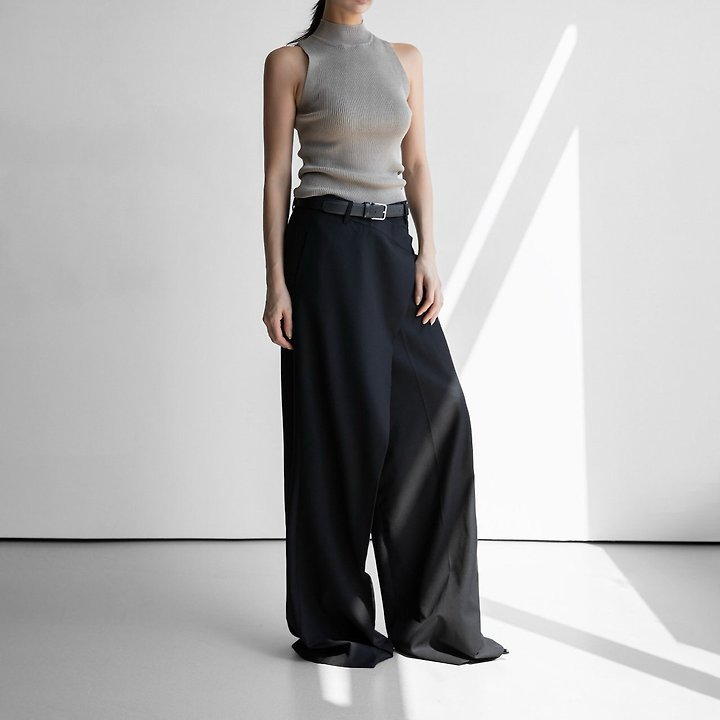 Paper Moon - Korean Women Fashion - #womensfashion - High Neck Ribbed Sleeveless Cropped Knit Top - 3