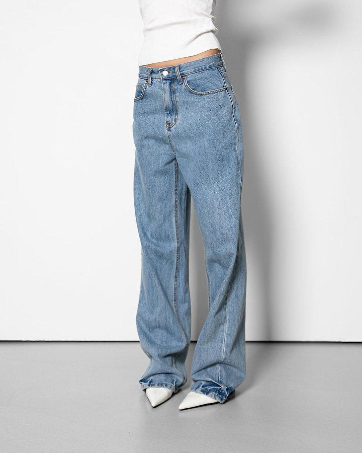 Paper Moon - Korean Women Fashion - #womensfashion - Classic Domingo Detail Straight Denim Pants - 2