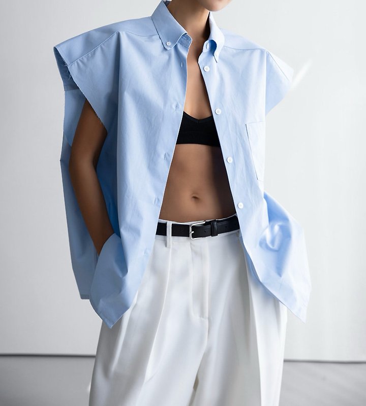 Paper Moon - Korean Women Fashion - #womensfashion - Oversized Square Sleeveless Shirt - 3