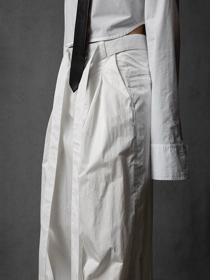 Paper Moon - Korean Women Fashion - #womensfashion - Double Pleated Belt Wide Trousers - 3