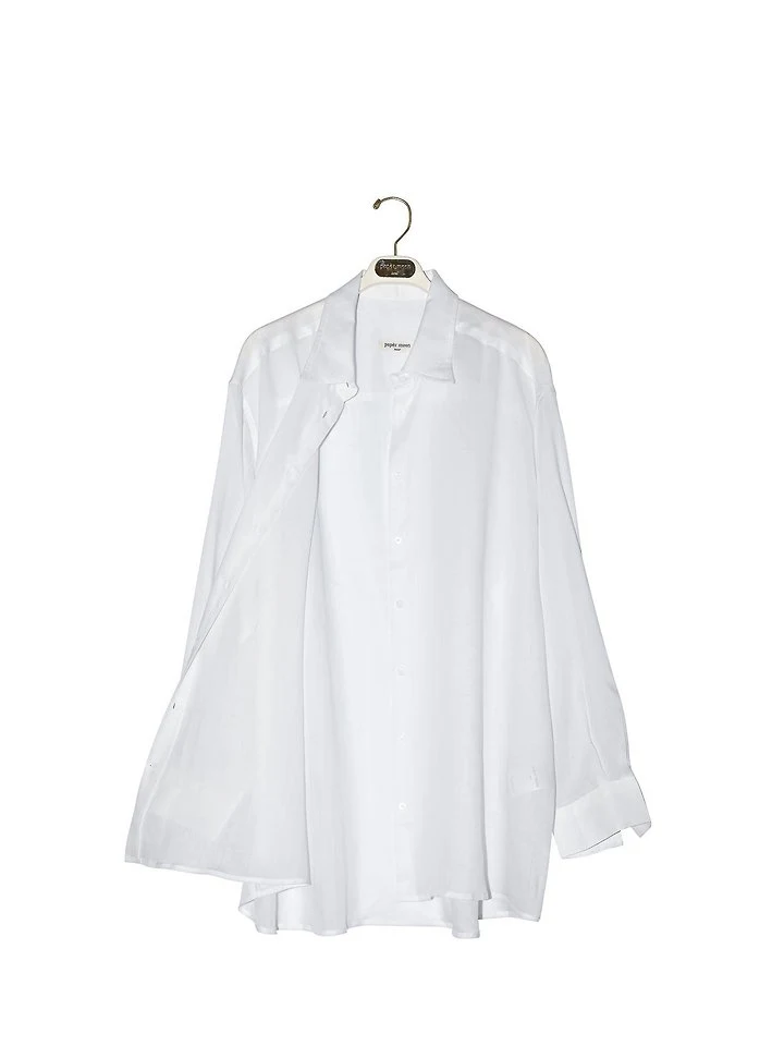 Paper Moon - Korean Women Fashion - #womensfashion - Vivid Oversized Linen Button Down Shirt - 9